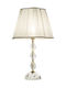 Ondaluce Brigida Crystal Table Lamp for Socket E27 with White Shade and Transparent Base