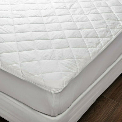 Sidirela King Size Quilted Mattress Cover Fitted White 180x200+30cm