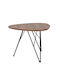 Oval Side Table made of Solid Wood Brown L60xW40xH40cm