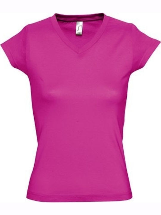 Sol's Moon Γυναικείο Διαφημιστικό T-shirt Κοντομάνικο σε Φούξια Χρώμα
