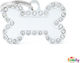 My Family Glam Small Bone Dog ID Tag White Meta...