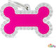 My Family Glam Big Bone Dog ID Tag Pink Metalli...
