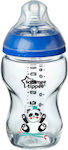 Tommee Tippee Glasflasche Closer To Nature Gegen Koliken mit Silikonsauger für 0+, 0+ m, Monate Blue Panda 250ml 1Stück