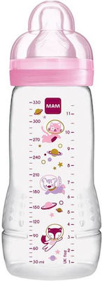 Mam Plastic Bottle Easy Active Baby Bottle Anti-Colic with Silicone Nipple for 4+ months Pink 330ml 1pcs 361S