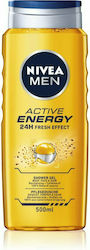 Nivea Active Energy Αφρόλουτρο σε Gel για Άνδρες για Πρόσωπο , Σώμα & Μαλλιά 500ml