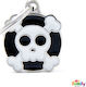 My Family Skull Dog ID Circular Black Metal