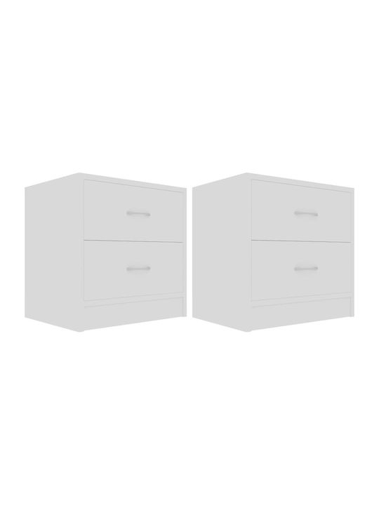 Wooden Bedside Tables 2pcs White 40x30x40cm