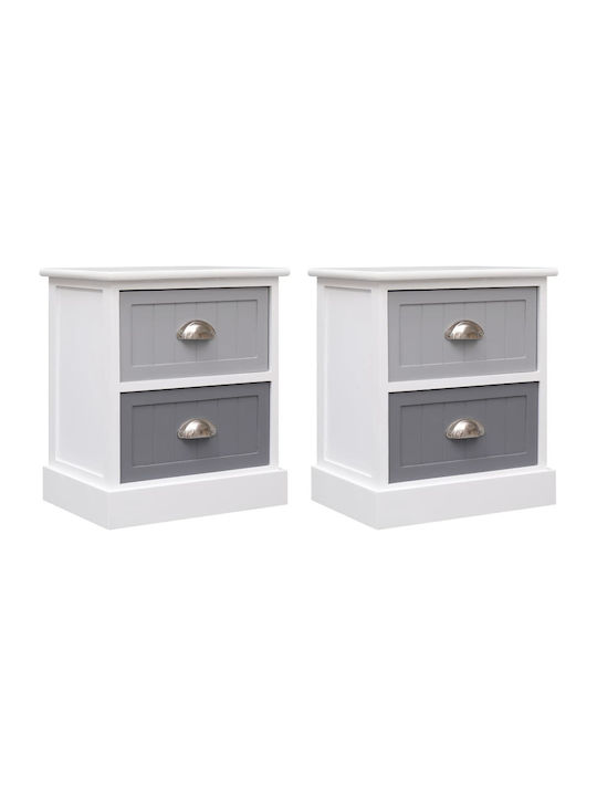 Bedside Tables of Solid Wood 2pcs Gray 38x28x45cm