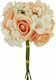 Marhome Buchet din Flori Artificiale Rose Νυφικό Μπουκετάκι Mε Mix Somon 39cm 1buc