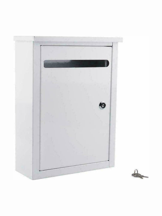 Viosarp Mailbox Metallic in White Color 26x20x7.5cm