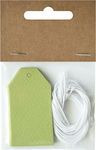 Papercraft 12 Hängende Etiketten Grün 3.2x5.8mm