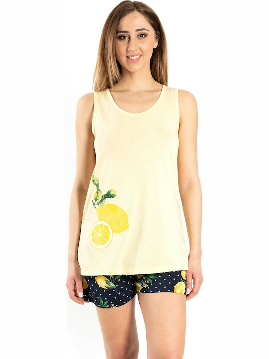 Rachel Sommer Damen Pyjama-Set Gelb