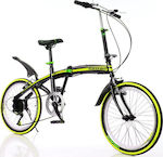 Clever Bike V2 20" Κίτρινο Σπαστό Ποδήλατο Πόλης με 6 Ταχύτητες