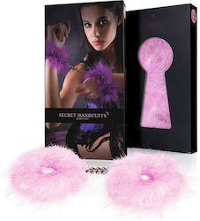 Secretplay Marabou Handcuffs Χειροπέδες σε Ροζ Χρώμα