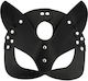 Coquette Vegan Leather Mask with Cat Ears BDSM Μάσκα σε Μαύρο Χρώμα