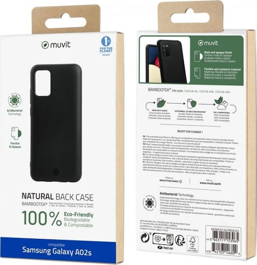 Muvit Bambootek Back Cover Πλαστικό Μαύρο (Galaxy A02s)