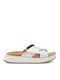 Emily Damen Flache Sandalen Flatforms in Silber Farbe