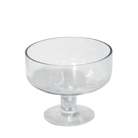 Marhome Dekorative Schüssel Glas Sockel Transparent 19.5x19.5x16cm 1Stück 15-00-5485