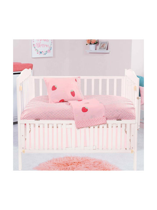 Beauty Home Art Set Baby Bettlaken Für Krippe Baumwollsatin Angepasst Rosa 70x140cm