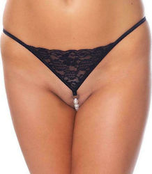 Rimba Amorable G-String with Pearls Black