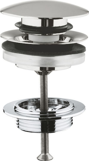 Grohe Pop Upashmi Mat Pop Up Ορειχάλκινη Βαλβίδα Νιπτήρα με Υπερχείλιση Ασημί