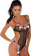 Irall Letizia Sexy Κορμάκι με Δαντέλα Black/Lilac