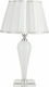 Ondaluce Debussy Glass Table Lamp for Socket E14 with White Shade and Base