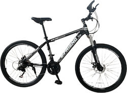 E-Friend DA524 26" Μαύρο/Γκρι Mountain Bike με 21 Ταχύτητες και Μηχανικά Δισκόφρενα