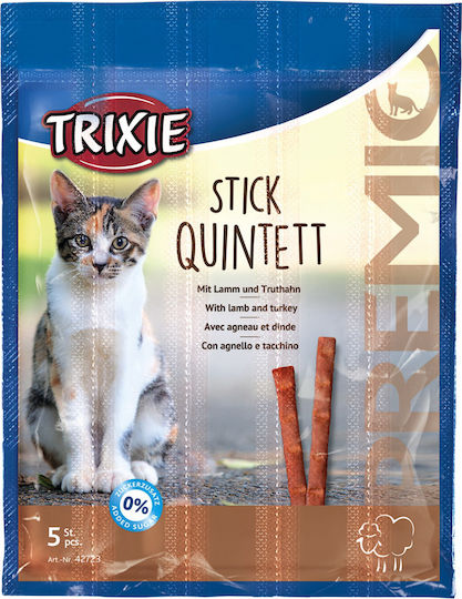 Trixie Premio Stick Quintett Treats in Stick with Lamb with Lamb & Turkey for Adult Cats 4pcs 5gr