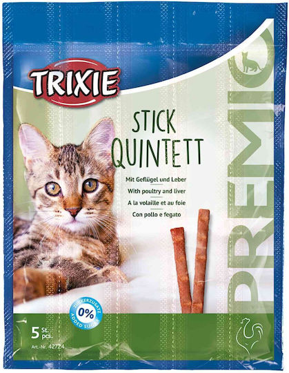 Trixie Stick Quintett Treats in Stick with Liver / Chicken with Poultry & Liver for Adult Cats 1pcs 5gr