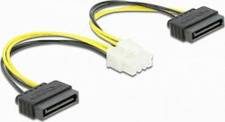 DeLock 8-Pin EPS - 2x 15-Pin Sata Cable 0.15m Πολύχρωμο 83020
