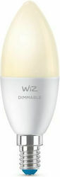 WiZ Bec inteligent LED 4.9W pentru Soclu E14 și Formă C37 alb cald 470lm Reglabil în intensitate