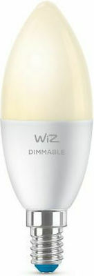 WiZ Smart LED-Lampe 4.9W für Fassung E14 und Form C37 Warmes Weiß 470lm Dimmbar