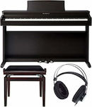 Kawai Ηλεκτρικό Όρθιο Πιάνο KDP-120 Set με 88 Βαρυκεντρισμένα Πλήκτρα Ενσωματωμένα Ηχεία και Σύνδεση με Ακουστικά και Υπολογιστή Satin Rosewood