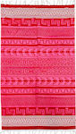 Summertiempo Πετσέτα Θαλάσσης Παρεό με Κρόσσια Κόκκινη 180x90εκ.