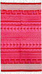 Summertiempo Strandtuch Pareo Rot mit Fransen 180x90cm.