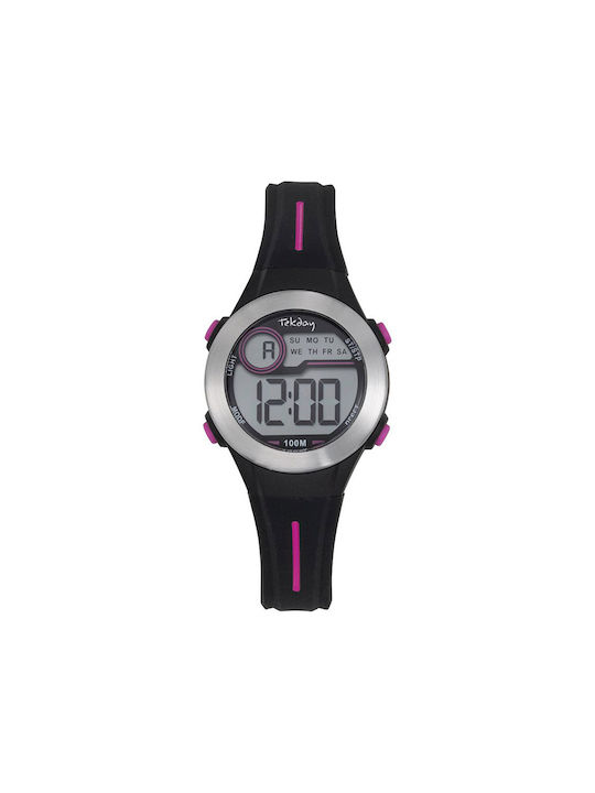 Tekday Digital Watch Chronograph with Black Rubber Strap
