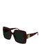 Gucci Women's Sunglasses with Burgundy Plastic Frame and Green Lens GG0896S 003
