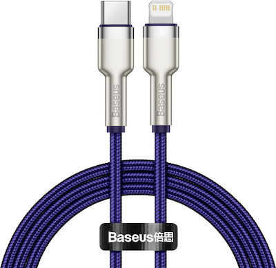 Baseus Cafule Metal Braided USB-C to Lightning Cable 20W Μωβ 1m (CATLJK-A05)