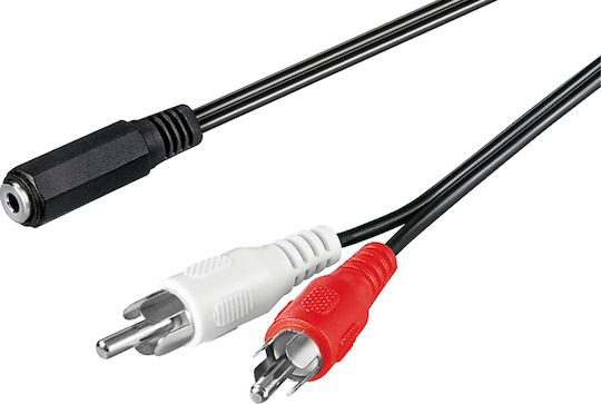Goobay Konverter RCA 2x männlich zu 3.5mm weiblich 1Stück 50442