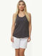 Bodymove Women's Athletic Cotton Blouse Sleeveless Gray