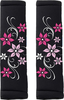 Bottari Set of 2pcs Car Seat Belt Pads Black My Star Pink