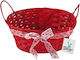 Bunny's Osterkorb Häschen Korbweide Rotes 10x23x23cm