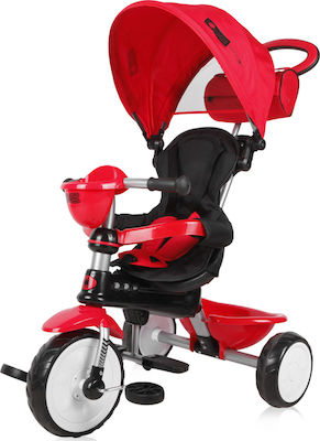 Lorelli One Kids Tricycle Foldable, Convertible, With Push Handle & Sunshade for 12+ Months Red