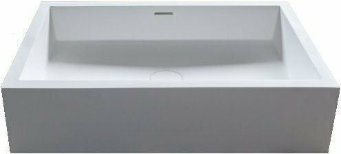 S17 Solid Surface Επικαθήμενος Νιπτήρας από Συνθετικό Υλικό 61x41cm Λευκός