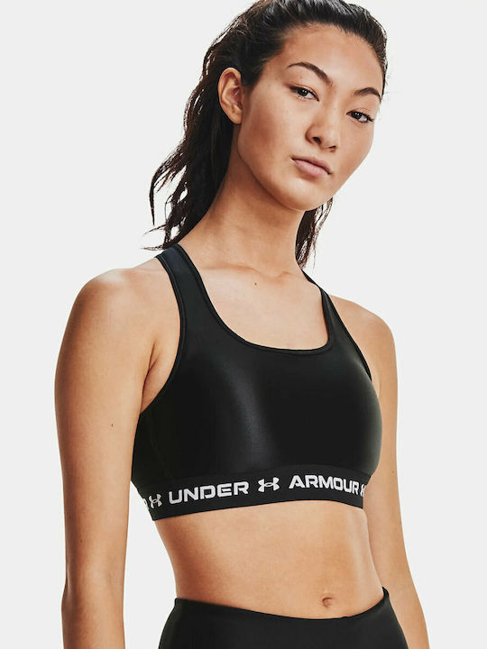 Crossback Matte Shine Women's Sports Bra without Padding Black