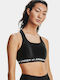Crossback Matte Shine Women's Sports Bra without Padding Black