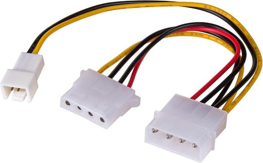 Akyga 4-Pin Molex - 3-Pin Fan / 4-Pin Molex Cable 0.15m Πολύχρωμο AK-CA-35