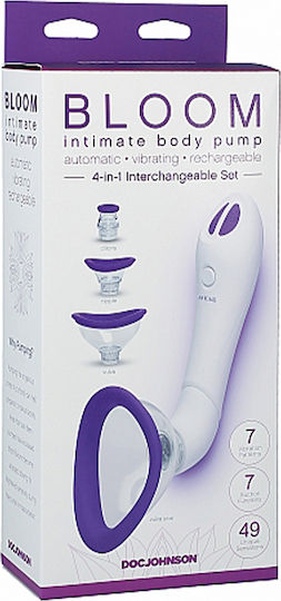 Doc Johnson Bloom Intimate Body Pump Aspirator Vaginal și pentru Clitoris cu Vibrație Mov/Alb