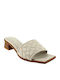 Mules with Chunky High Heel in Beige Color